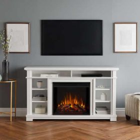 Real Flame Belford Media Electric Fireplace in White - 7330E-W