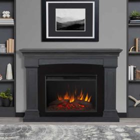 Real Flame Deland Grand Electric Fireplace in Gray - 8290E-GRY