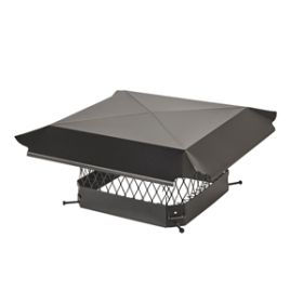 Draft King 11 x 11 Bolt-On Single Flue Chimney Cap - Black Galvanized Steel - CBO1111