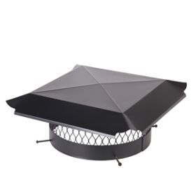 Draft King 14 Round Bolt-On Single Flue Chimney Cap - Black Galvanized Steel - CBO14