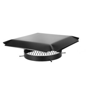 Draft King 16 Round Bolt-On Single Flue Chimney Cap - Black Galvanized Steel - CBO16