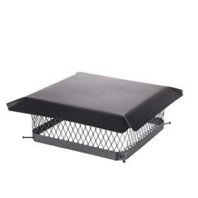 Draft King 18 x 18 Bolt-On Single Flue Chimney Cap - Black Galvanized Steel - CBO1818