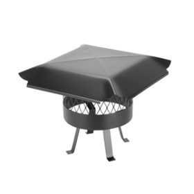 Draft King 10 Round Slip-In Welded Leg Single Flue Chimney Cap - Black Galvanized Steel - CBO811