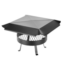 Draft King 14 Round Slip-In Welded Leg Single Flue Chimney Cap - Black Galvanized Steel - CBO815