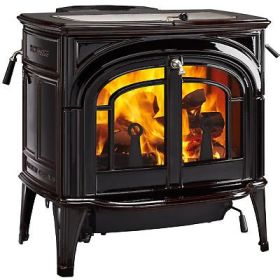 Vermont Castings Dauntless Flexburn Wood-Burning Stove - Majolica Brown Porcelain - 0002237