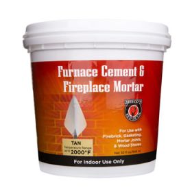 Meecos Red Devil Furnace Cement / Fireplace Mortar - Buff/Tan - Quart - Part Number 1374