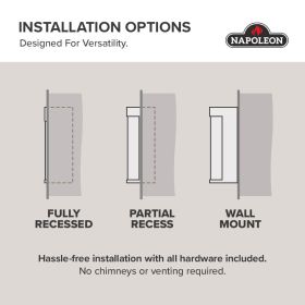 Astound FlexMount Electric Fireplace installation options