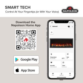 Astound FlexMount Electric Fireplace smart tech