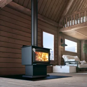 Drolet Savannah II Medium Wood Stove - DB03028 installed