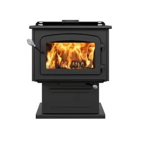 Drolet Escape 1800 EPA Wood Stove with Black Door full front view