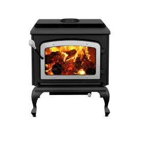 Drolet Escape 1800 EPA Wood Stove with Nickel Door w/ Black Legs - DB03112