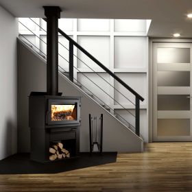 Drolet Deco II Wood Stove - DB03205 installed by stairs