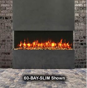 Remii 60 Bay 3 Sided Electric Fireplace - 60-BAY-SLIM