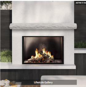 Pearl Mantel Natural Cut Stone Non-Combustible Mantel 60 inches arctic blast finish