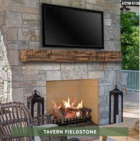 Pearl Mantels Tavern Non-Combustible Mantel 60 inches, fieldstone finish