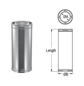 M&G DuraVent 6'' DuraPlus Chimney Pipe 36 Inch Length - Stainless Steel - 9017SS // 6DP-36SS