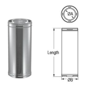 M&G DuraVent 8'' DuraPlus Chimney Pipe 24 Inch Length - Stainless Steel - 9221SSCF // 8DP-24SSCF