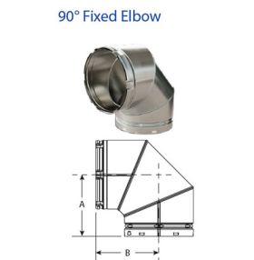 DuraVent 10 B-Vent 90 Degree Fixed Elbow - 10BVL90-1