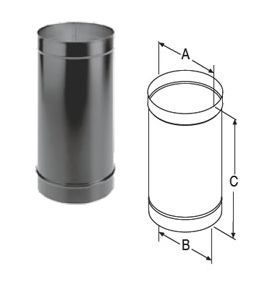 M&G DuraVent 6'' DuraBlack 12'' Single-Wall Black Pipe - Stainless Steel - 1612SS // 6DBK-12SS