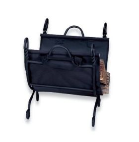 Uniflame Ring Swirl Black Log Rack with Canvas Carrier - W-1125