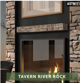 Pearl Mantels Tavern Non-Combustible Mantel 60 inches, river rock finish
