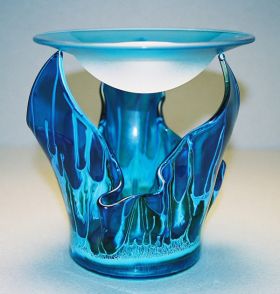 Sunjel All Glass Blue Lotus Oil Room Diffuser - lotus-blue