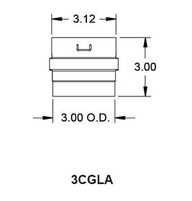 Metal-Fab Corr/Guard 3" Diameter Dunkirk Radiator/Laars Heating Systems/Smith Boiler Adapter (316SS) - 3CGLA-C60