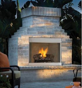 Vantage Hearth 36" Odyssey Outdoor Fireplace -White Stacked- VO36NRB