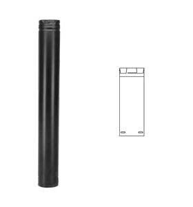 Security Chimneys 3" Secure Pellet 6" Straight Length Pipe (Black) - 3SPVBL6