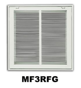 Metal-Fab 1/3 Space Return Air Filter Grille 24x12 White - MF3RFG2412W