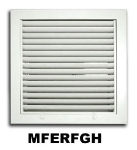 Metal-Fab Extruded Return Filter Grille Horizontal 8x8 White - MFERFGH88W