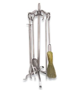 5 Piece Stainless Steel Fireset with Crook Handles - F-7710