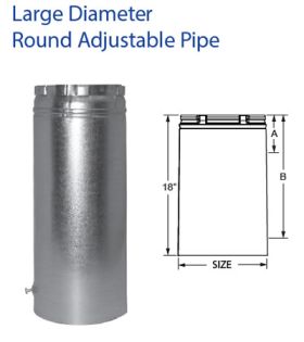 DuraVent 12 B-Vent 18 Adjustable Length Rigid Pipe - 12BV18A-1