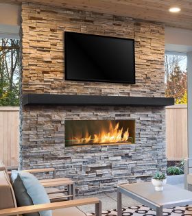 Pearl Mantel Linear Non-combustible 60" Shelf - Onyx Finish