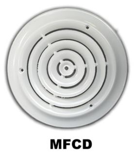 Metal-Fab Ceiling Diffuser 6 Inch Round White - MFCD6RW