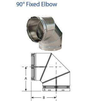 DuraVent 10 B-Vent 90 Degree Fixed Elbow - 10BVL90