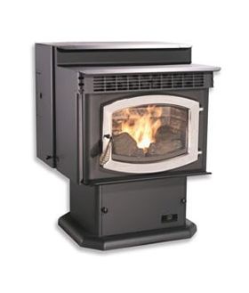 Breckwell P24FS The Blazer Deluxe Brushed Nickel Pellet Stove SP24PDBN