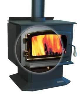 Drolet Adirondack Wood Stove with Gold Plated Door - DB02900