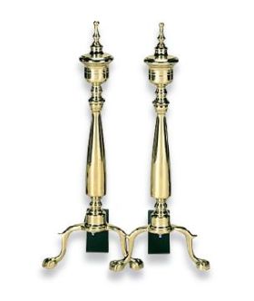 Uniflame Solid Brass Andirons - A-9126