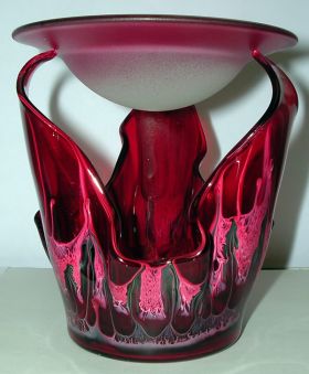 Sunjel All Glass Red Lotus Oil Room Diffuser - lotus-red