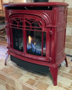 Vermont Castings Stardance Direct Vent Gas Stove (with or without optional IntelliFire Touch Technology) - Bordeaux Enamel - SDDVTBDSB / SDDVT-IFT-BD