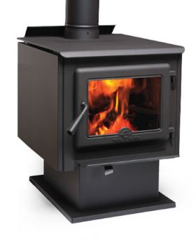 True North TN20 Wood Stove with Pedestal - Metalic Black - Series B - TN31010010