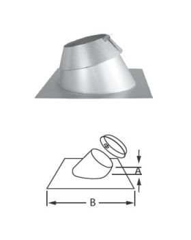 DuraVent 7 DuraTech Premium Adjustable Roof Flashing 5-30 Degree (Includes Spacer and Collar) - 7DTP-F7