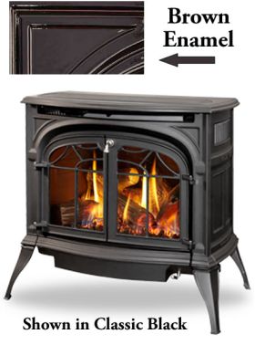 Vermont Castings Radiance Direct Vent Gas Stove (with or without optional IntelliFire Touch Technology) - Majolica Brown Enamel - RADVTBMSB / RADVT-IFT-BM