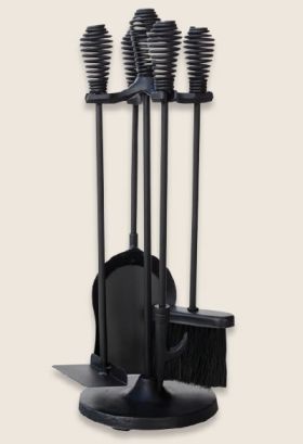 Uniflame 5 Piece Black Stoveset With Spring Handles - F-1032