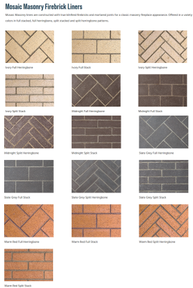 WRT6000 Series fireplace liner options