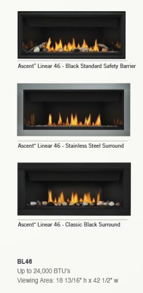 Napoleon Ascent Linear BL46 Direct Vent Gas Fireplace - BL46NTE-1