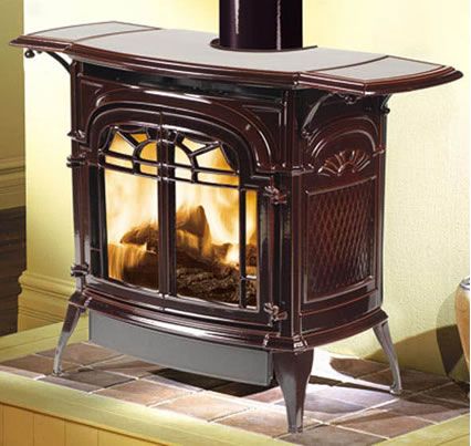 Vermont Castings Stardance DV GAS Stove, Majolica Brown Enamel