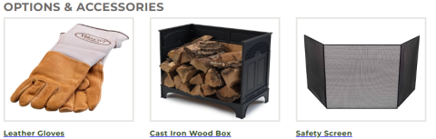 Vermont Castings Gifford Wood-Burning Insert Options & Accessories