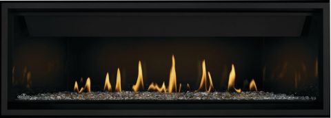 Flames in fireplace